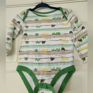 NOT FOR SALE JOHN DEERE Long Sleeve Onesie Bodysuit with Tractors